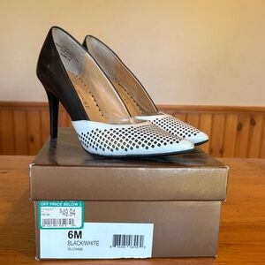 Audrey Brooke Black and White Heels